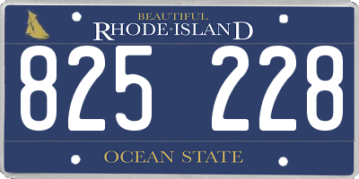 RI license plate 825228