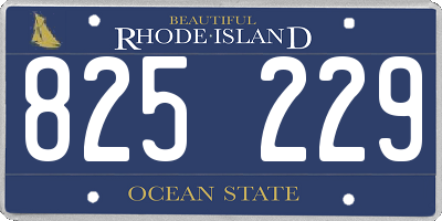 RI license plate 825229