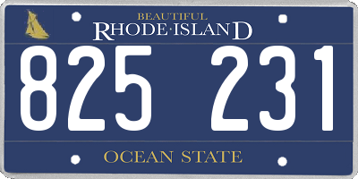 RI license plate 825231
