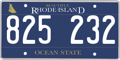 RI license plate 825232