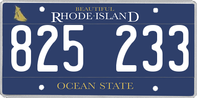 RI license plate 825233