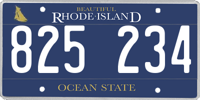RI license plate 825234
