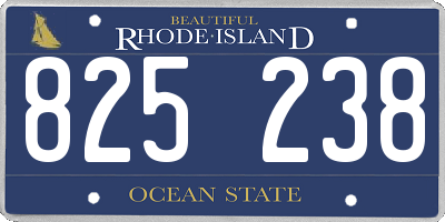 RI license plate 825238