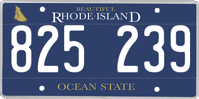 RI license plate 825239