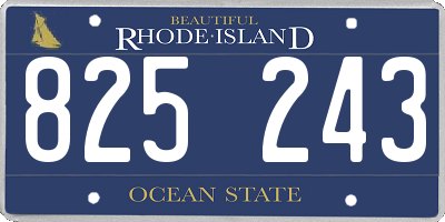 RI license plate 825243