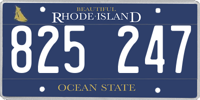 RI license plate 825247