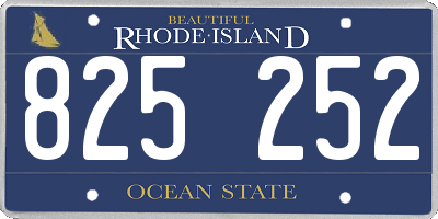 RI license plate 825252