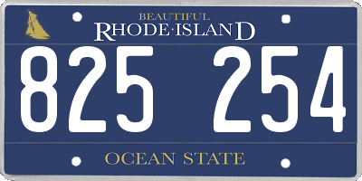 RI license plate 825254