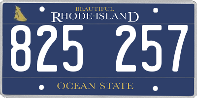 RI license plate 825257