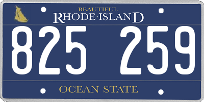 RI license plate 825259