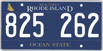 RI license plate 825262
