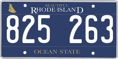 RI license plate 825263