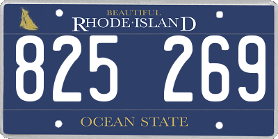 RI license plate 825269