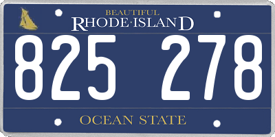RI license plate 825278