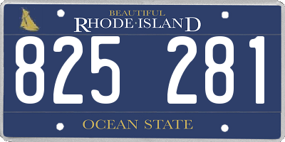 RI license plate 825281