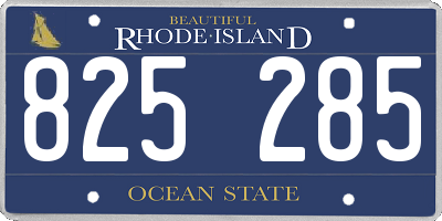 RI license plate 825285