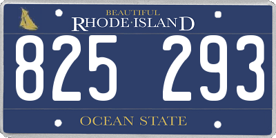 RI license plate 825293