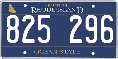 RI license plate 825296