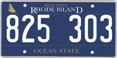 RI license plate 825303