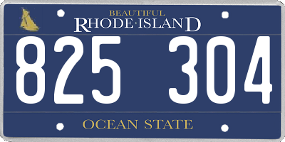 RI license plate 825304