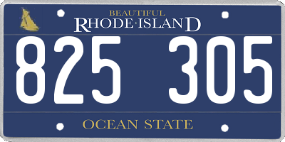 RI license plate 825305