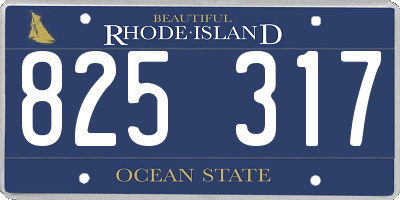 RI license plate 825317