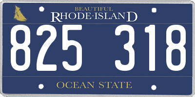 RI license plate 825318