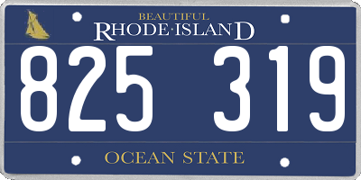 RI license plate 825319