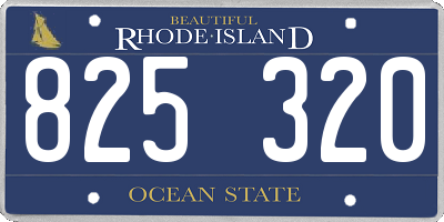 RI license plate 825320