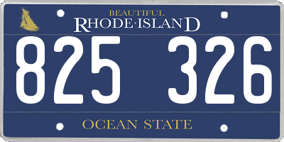 RI license plate 825326