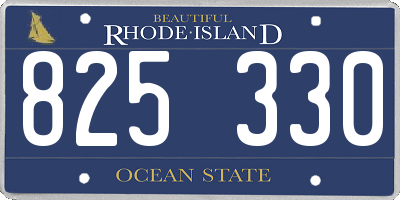RI license plate 825330