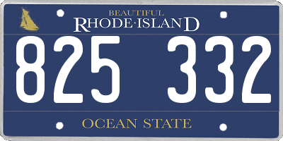 RI license plate 825332