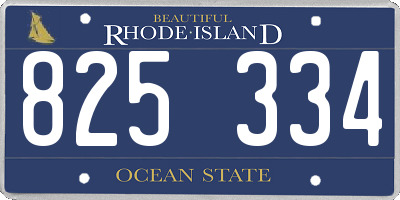 RI license plate 825334