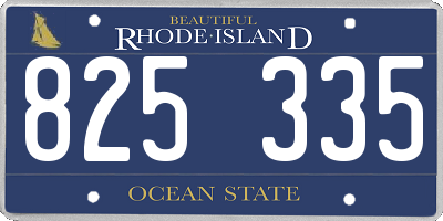 RI license plate 825335