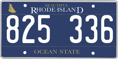 RI license plate 825336