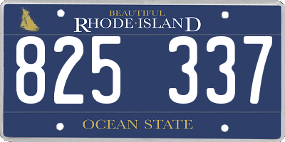 RI license plate 825337