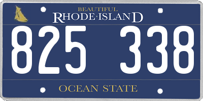 RI license plate 825338