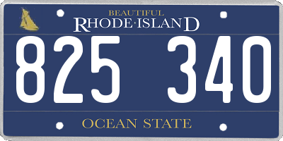 RI license plate 825340