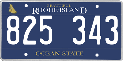 RI license plate 825343