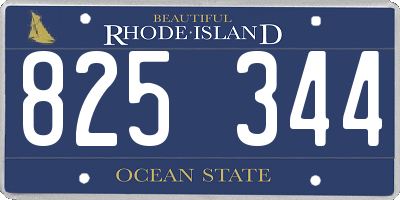 RI license plate 825344