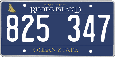 RI license plate 825347