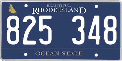 RI license plate 825348