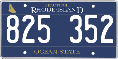 RI license plate 825352