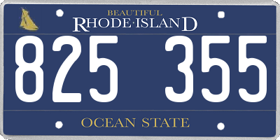 RI license plate 825355