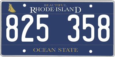 RI license plate 825358