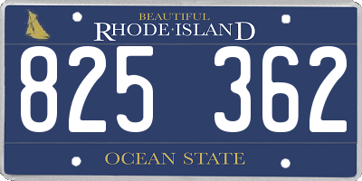RI license plate 825362