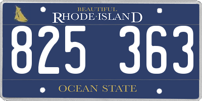 RI license plate 825363