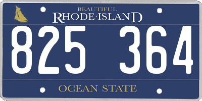 RI license plate 825364