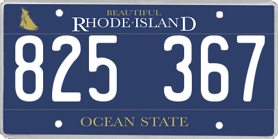 RI license plate 825367