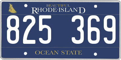 RI license plate 825369
